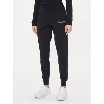 Zdjęcie Tommy Hilfiger Spodnie dresowe Script Graphic WW0WW40347 Granatowy Regular Fit