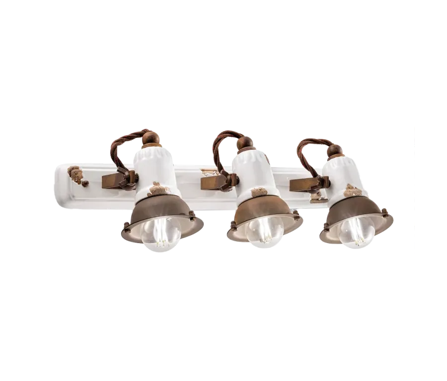 obrazek 1 Wyjątkowa włoska lampa ścienna Loft z trzema światłami w stylu retro