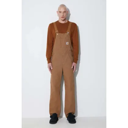Zdjęcie Carhartt WIP ogrodniczki jeansowe kolor brązowy I026462-HAMILTONBR