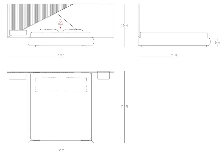 obrazek 3 Oryginalne włoskie tapicerowane łóżkow stylu minimalistycznym do sypialni