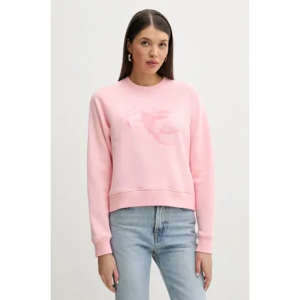 Zdjęcie Fiorucci bluza bawełniana Cupid Print Slim Fit Sweatshirt damska kolor różowy z nadrukiem W02SPSCR327CJ01PN02