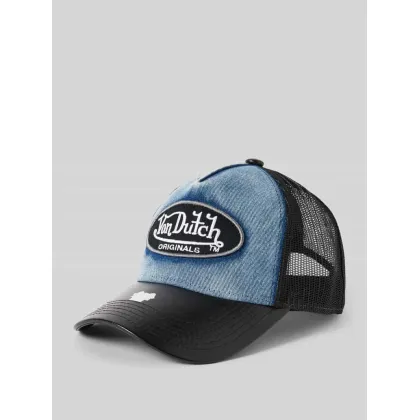 Zdjęcie Czapka z daszkiem z imitacji denimu i skóry model ‘BOSTON’