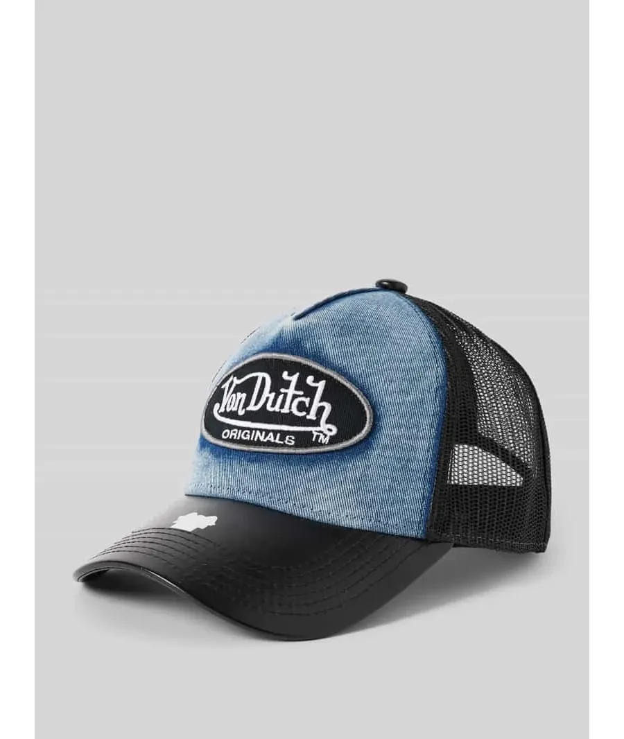 obrazek 1 Czapka z daszkiem z imitacji denimu i skóry model ‘BOSTON’