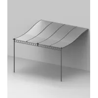 Picture Tibisco wall-mounted garden pergola 376×321 cm with roof