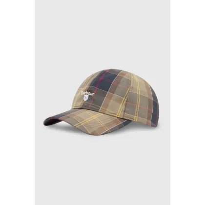 Zdjęcie Barbour czapka z daszkiem bawełniana Tartan Sports Cap kolor zielony wzorzysta MHA0617