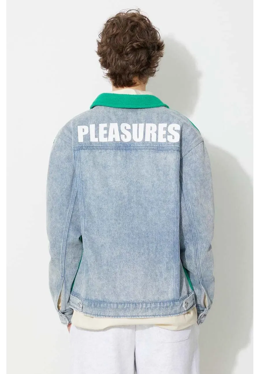 obrazek 1 PLEASURES kurtka Fried Trucker Jacket męska kolor zielony przejściowa P23SP004-GREEN