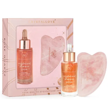 Zdjęcie Crystallove serum do twarzy z Kwarcem Różowym + Płytka do Masażu Gua Sha 30 ml