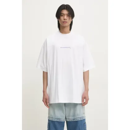 Zdjęcie VETEMENTS t-shirt bawełniany Website Oversized kolor biały z nadrukiem UA66TR735W