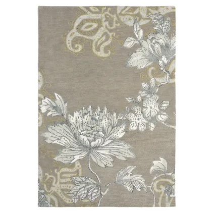 Zdjęcie Luksusowy beżowy dywan w kwiaty - FABLED FLORAL GREY 37504