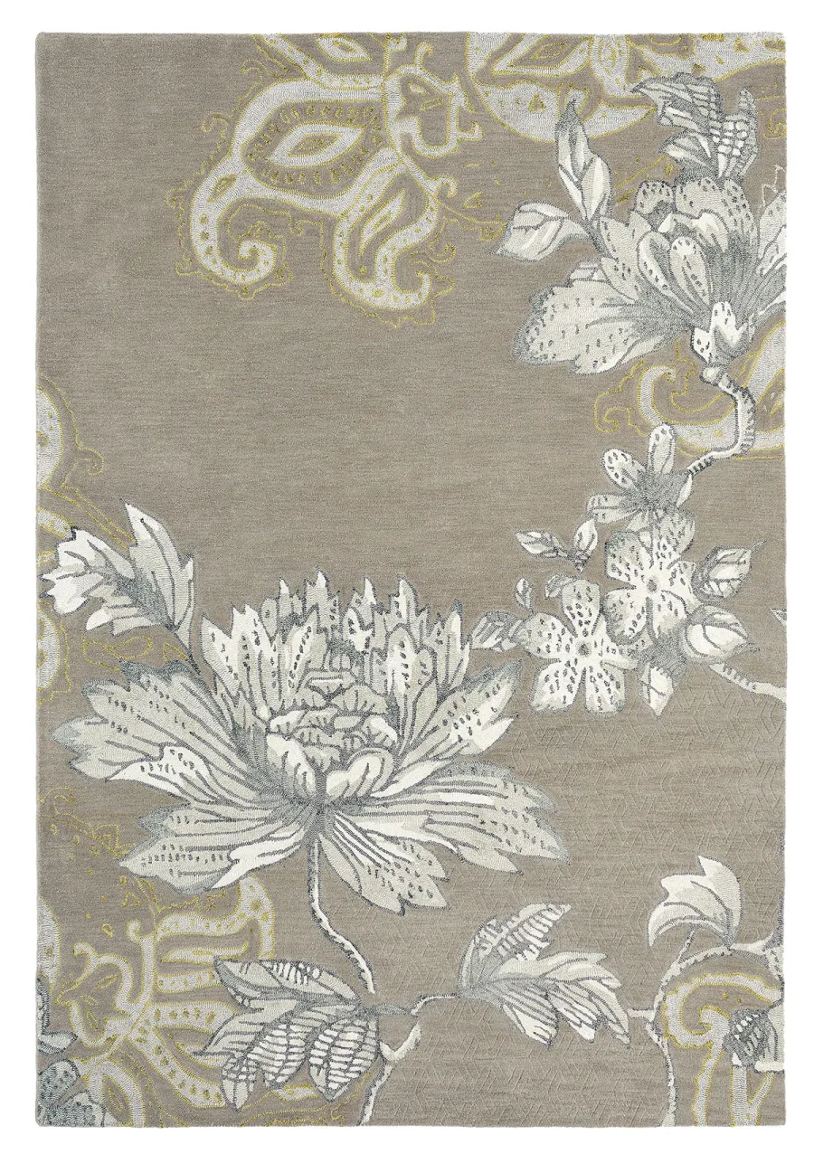 obrazek 1 Luksusowy beżowy dywan w kwiaty - FABLED FLORAL GREY 37504
