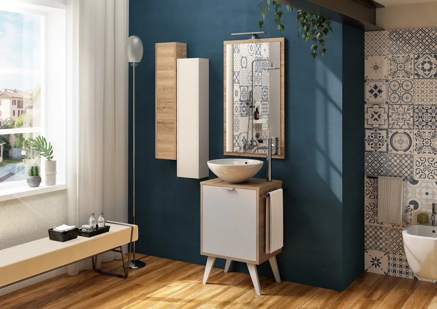 obrazek 1 Minimalistyczny włoski komplet mebli do małej łazienki - Proteo Arredo Bagno