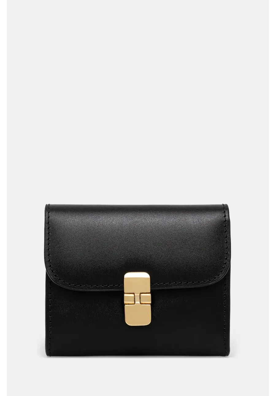obrazek 1 A.P.C. portfel skórzany Compact Grace damski kolor czarny PXBMW.F63603