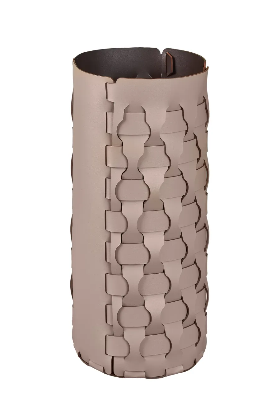 picture 1 Tall leather umbrella basket Dubai Ø22xH51 cm, cappuccino color