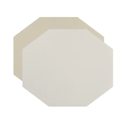 Zdjęcie Stylowa podkładka na stół 44,5x38 cm ze skóry w kolorze białym i waniliowym