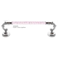 Picture Towel rack in brass and pink Italian hand-cut crystal with original design - Il Paralume Marina