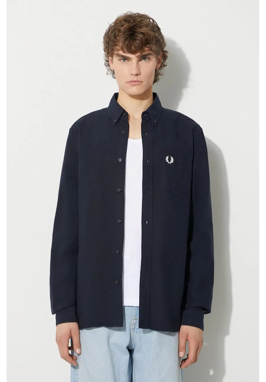 obrazek 1 Fred Perry koszula bawełniana męska kolor granatowy regular z kołnierzykiem button-down M5516.608