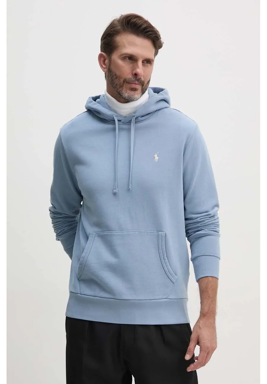obrazek 1 Polo Ralph Lauren bluza bawełniana męska kolor niebieski z kapturem gładka 710916690