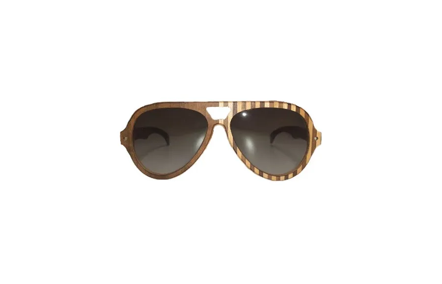 obrazek 1 Retro okulary o oryginalnym wzorze z drewna - Legno Light