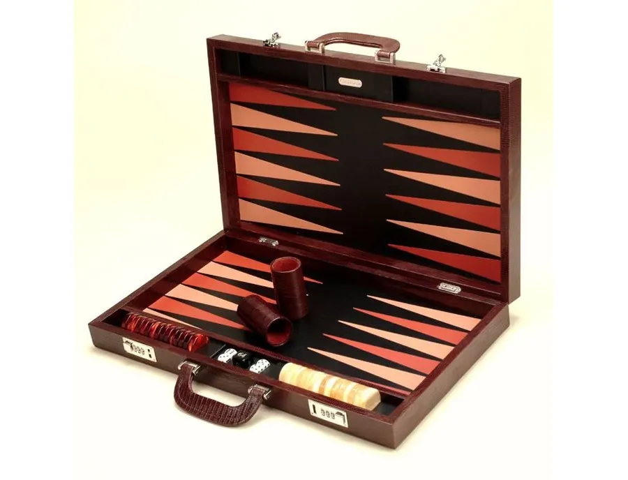 obrazek 1 Wyjątkowy komplet do gry w backgammon w brązowym kolorze