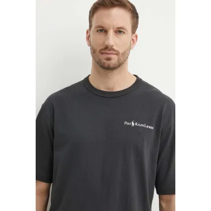 Zdjęcie Polo Ralph Lauren t-shirt bawełniany męski kolor szary z nadrukiem 710950133001