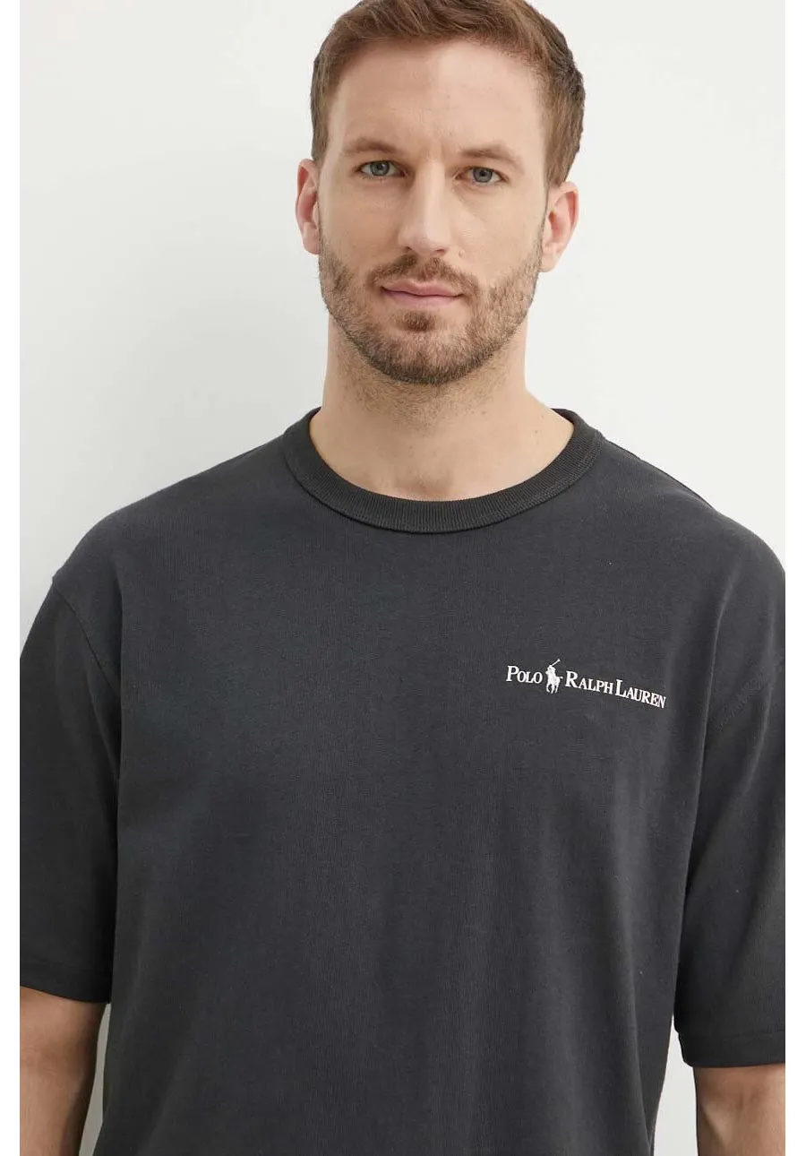 obrazek 1 Polo Ralph Lauren t-shirt bawełniany męski kolor szary z nadrukiem 710950133001
