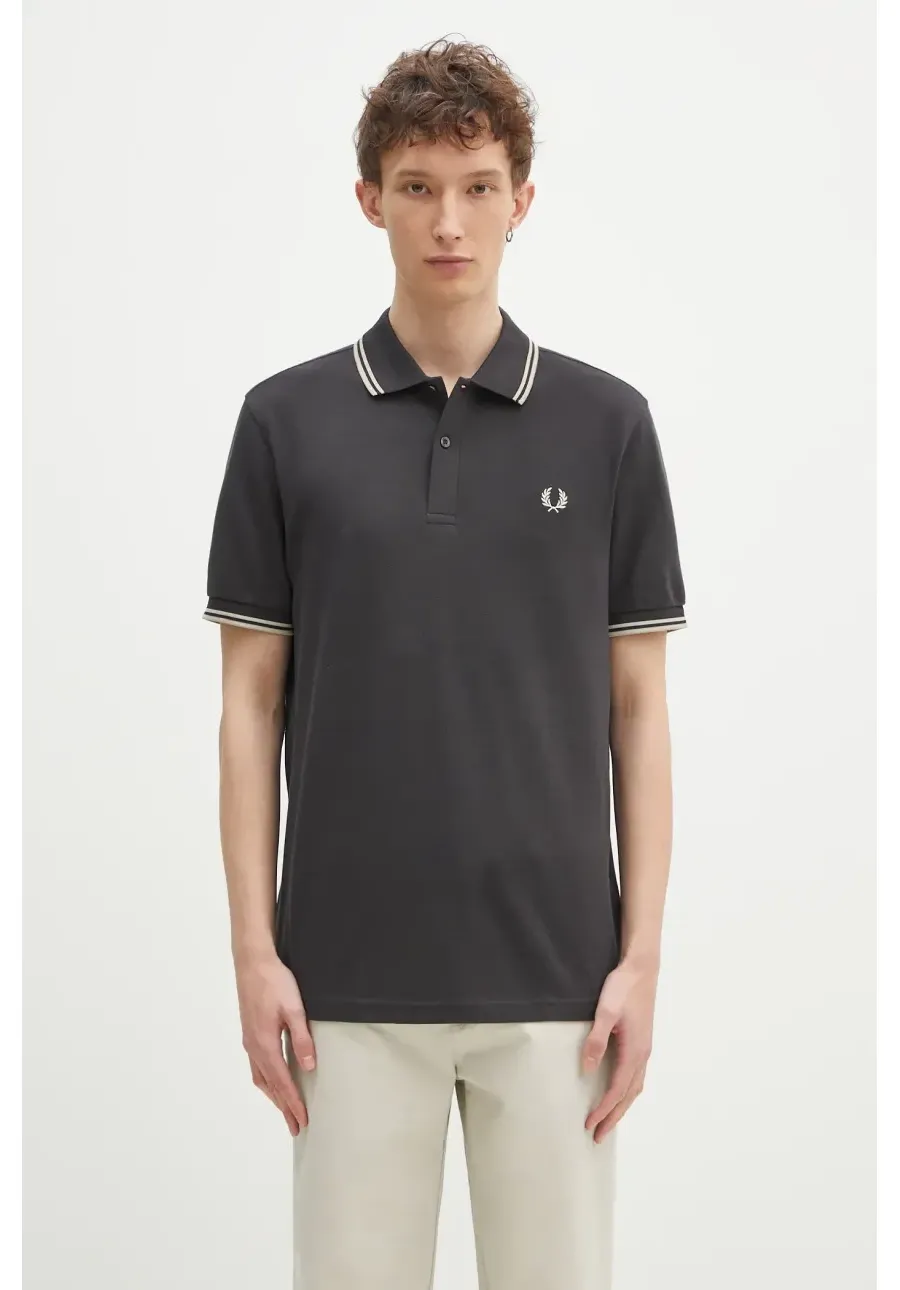 obrazek 1 Fred Perry polo bawełniane kolor szary z aplikacją M3600.V56