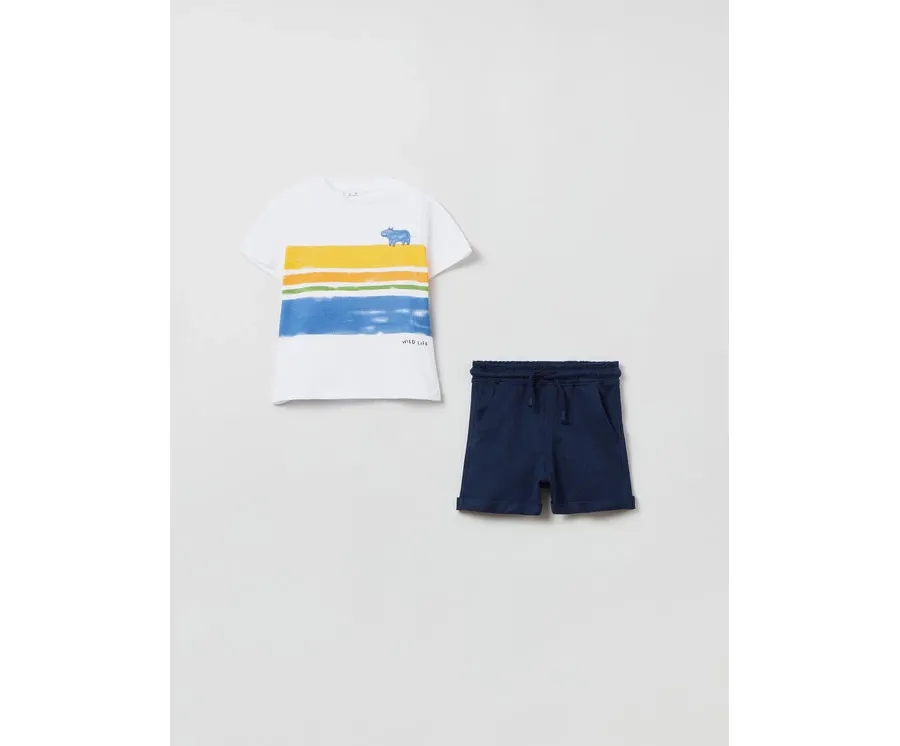 obrazek 1 OVS Komplet t-shirt i szorty sportowe 1759100 Niebieski Regular Fit
