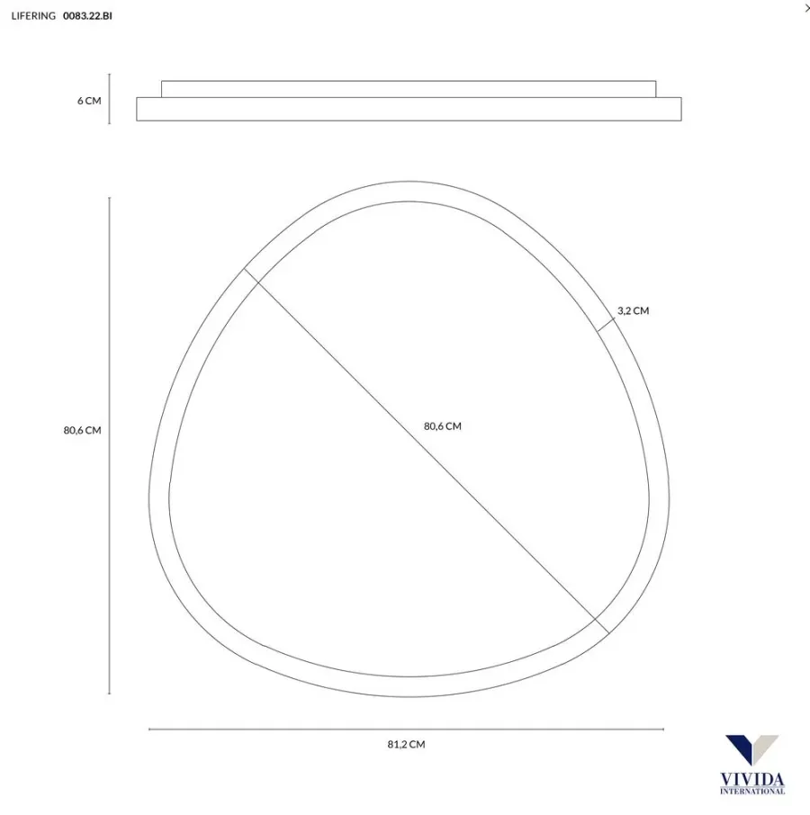 obrazek 3 Biały kinkiet, plafon Lifering 81 cm od włoskiej marki - LED 60W, 4200/4400LM