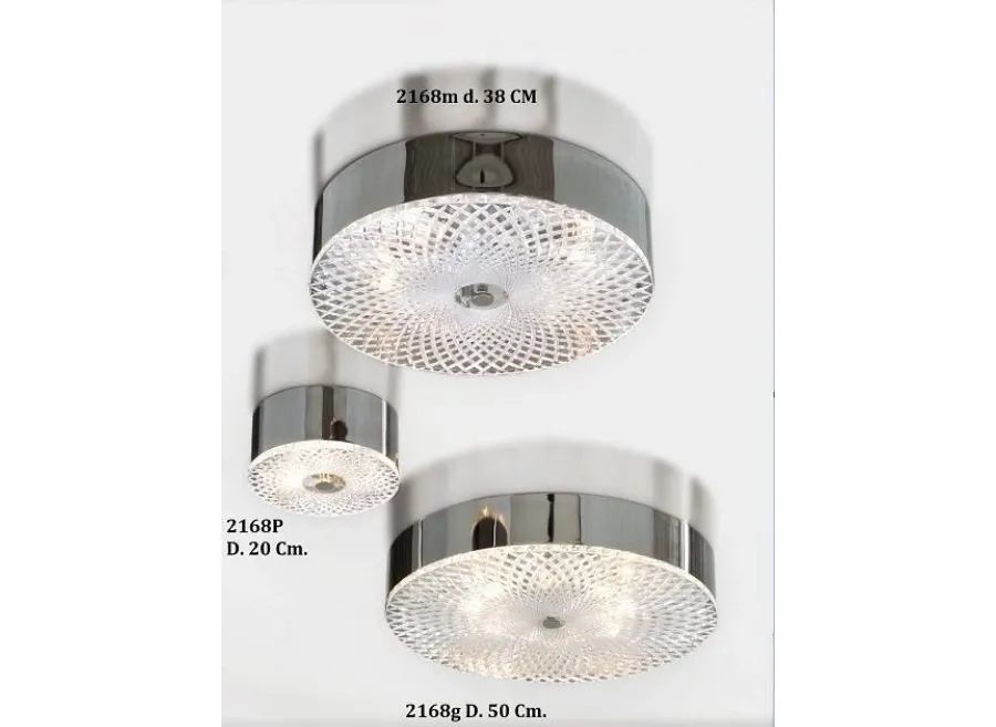 obrazek 2 Lampa sufitowa z włoskim kryształowym dyskiem „rombus” - Il Paralume Marina