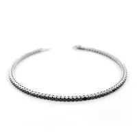 Picture Italian tennis bracelet with black zircons for men (21 cm)