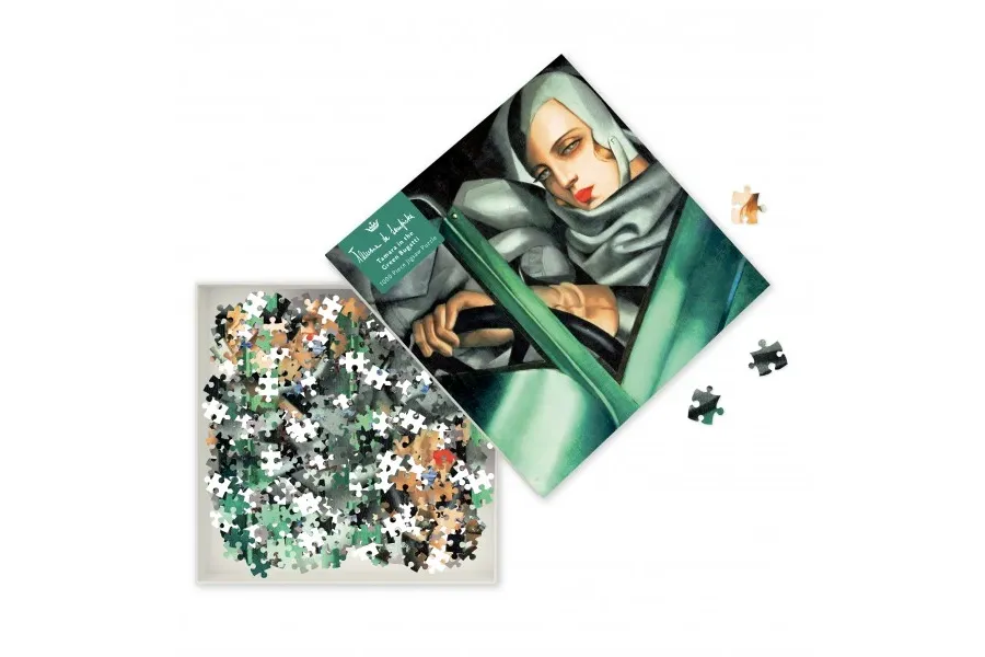 obrazek 2 Puzzle dla dorosłych Tamara Łempicka: Tamara w zielonym Bugatti, 1929 - Flame Tree Publishing