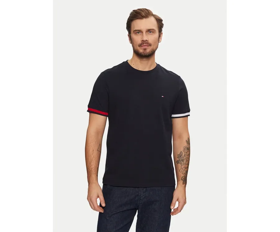 obrazek 1 Tommy Hilfiger T-Shirt Global Stripe MW0MW38078 Granatowy Regular Fit