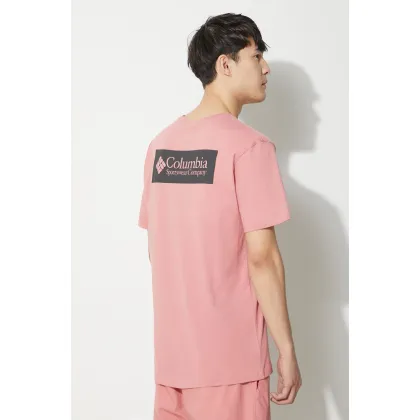 Zdjęcie Columbia t-shirt bawełniany North Cascades kolor różowy z nadrukiem 1834041