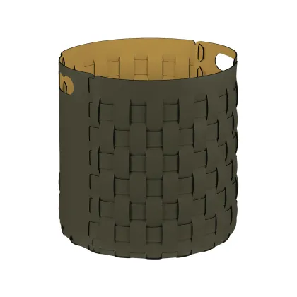 Zdjęcie Luksusowy ciemnooliwkowy kosz Bottega Ø40xH40 cm