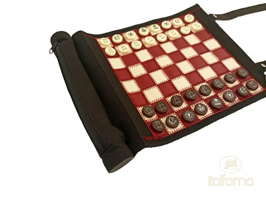 obrazek 4 Rolowany zestaw podróżny do wielu gier - szachy, warcaby, backgammon