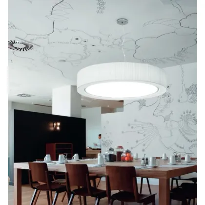 Picture Large round Urban chandelier with a metal ring - ⌀120 cm