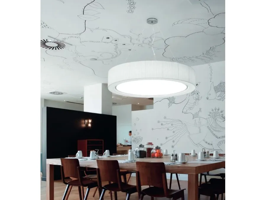 obrazek 1 Duży okrągły żyrandol Urban z metalowym pierścieniem - ⌀120 cm