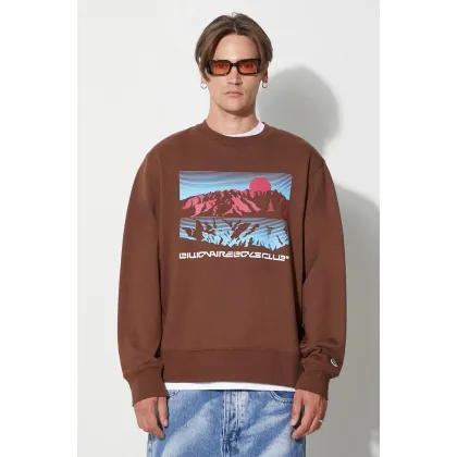 Zdjęcie Billionaire Boys Club bluza bawełniana MOUNTAINSCAPE CREWNECK męska kolor brązowy z nadrukiem B23337