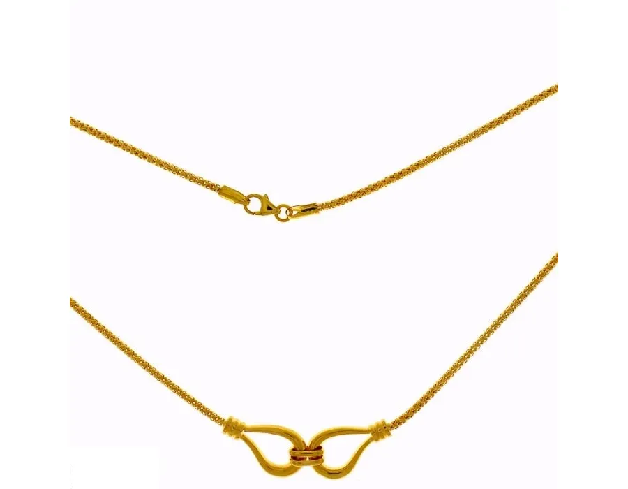 obrazek 1 Elegancki damski choker z centralnymi błyszczącymi pierścieniami 42 cm