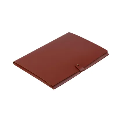 Picture A burgundy A4 document folder made of natural leather