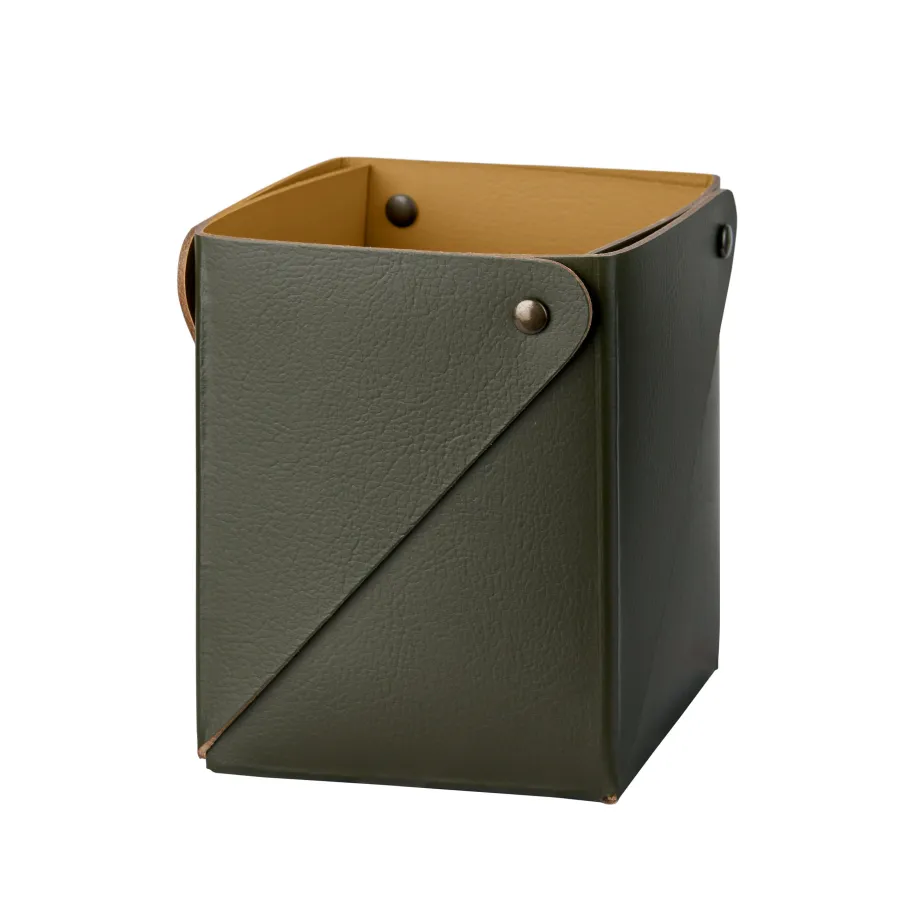 obrazek 1 Oryginalny pojemnik Miu wykonany z oliwkowej skóry