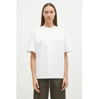 Zdjęcie GANNI t-shirt bawełniany Heavy Cotton Drop Shoulder Heart damski kolor biały T4033