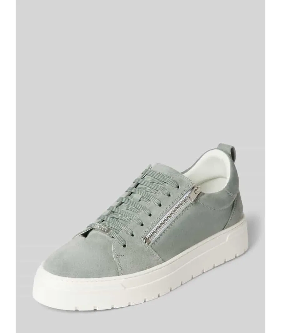 obrazek 1 Sneakersy ze skóry z ozdobnym zamkiem błyskawicznym