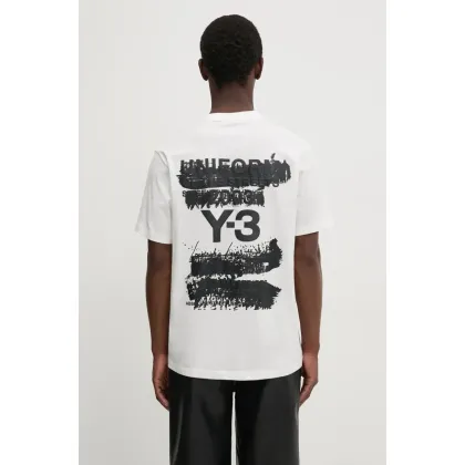 Zdjęcie Y-3 t-shirt bawełniany Graphic SS Tee kolor biały z nadrukiem JM7815