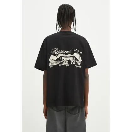 Zdjęcie Represent t-shirt bawełniany Raceway męski kolor czarny z nadrukiem MLM41063.01