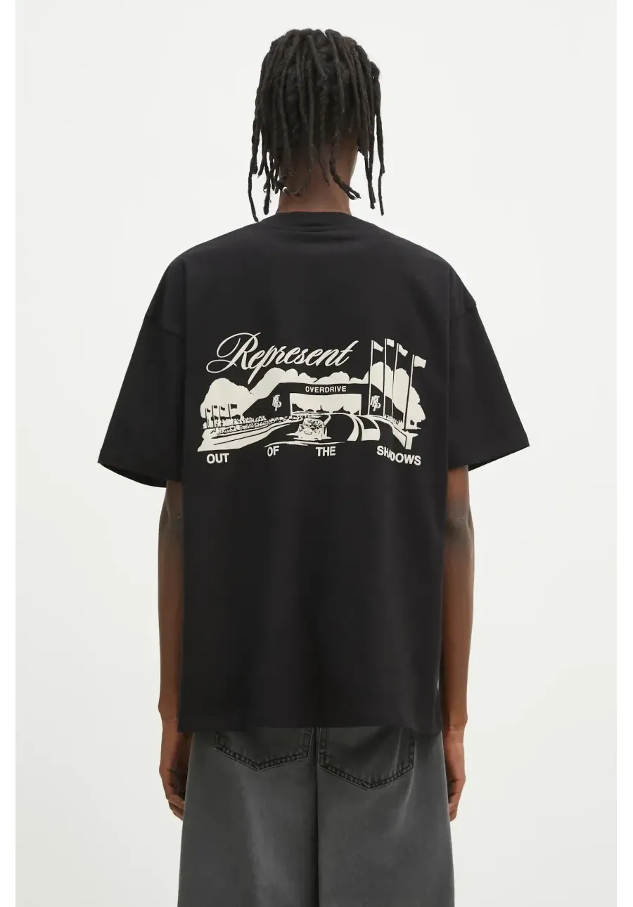 obrazek 1 Represent t-shirt bawełniany Raceway męski kolor czarny z nadrukiem MLM41063.01