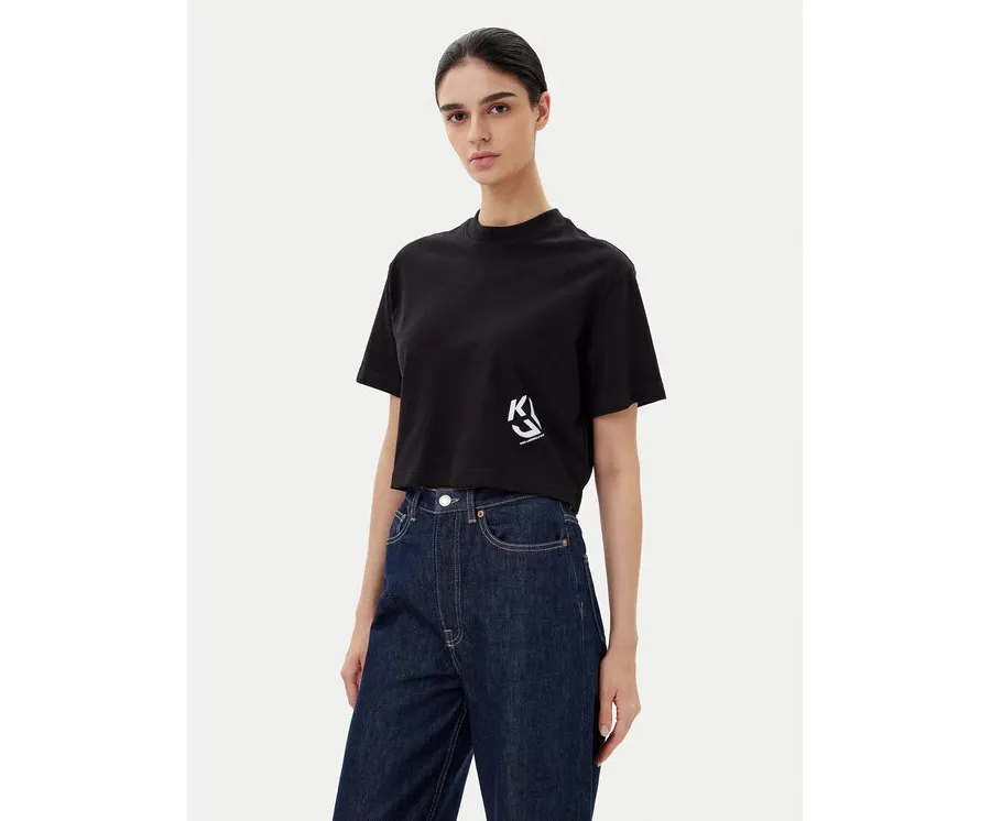 obrazek 1 KARL LAGERFELD T-Shirt A2W17076 Czarny Cropped Fit