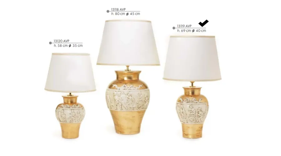 obrazek 1 Średnia, złota lampka z płaskorzeźbą - Valle d'oro Patchi