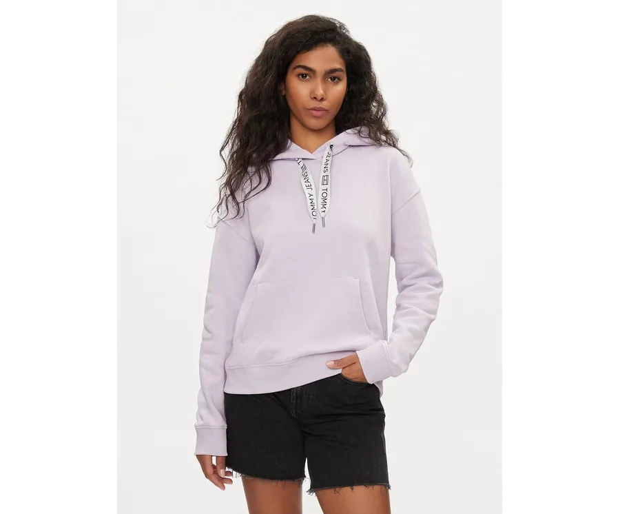 obrazek 1 Tommy Jeans Bluza Logo Drawcord DW0DW17794 Fioletowy Boxy Fit