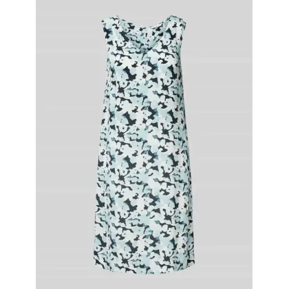 Zdjęcie Sukienka mini z wiskozy z kwiatowym wzorem i dekoltem w serek